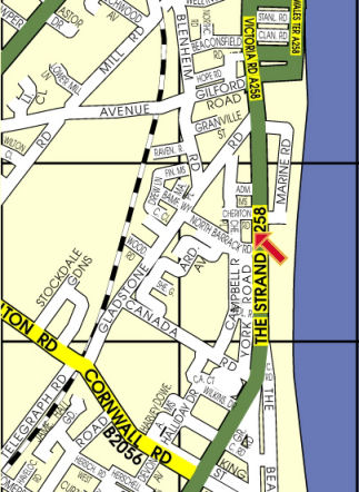 map showing the location of The Gulls 4 star self-catering apartment