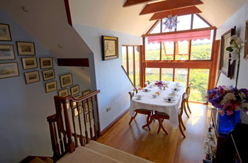 Breakfast is served in the glass fronted Look Out with fabulous views
